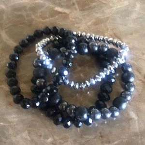 Four Beady Stretchy Bracelets